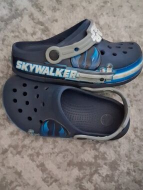 CROCS Skywalker Navy Blue and Light Gray Kids Clogs